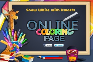 Snow-White-With-Dwarfs-Online-Coloring-Page